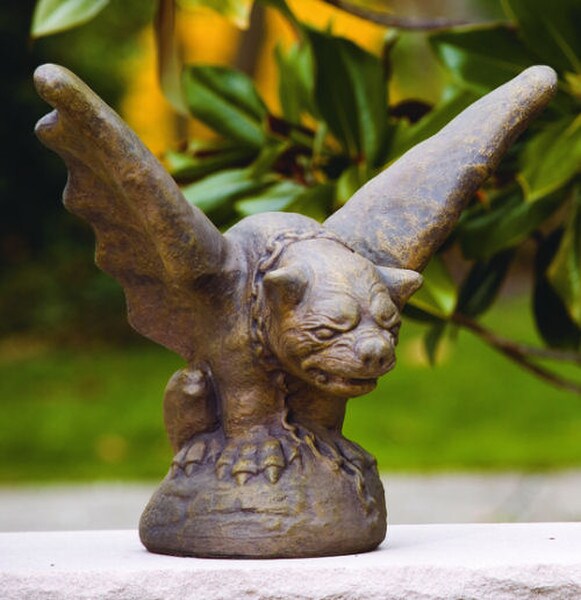 Castle Gate Tuscany Gargoyle Statue Cement Garden Decor